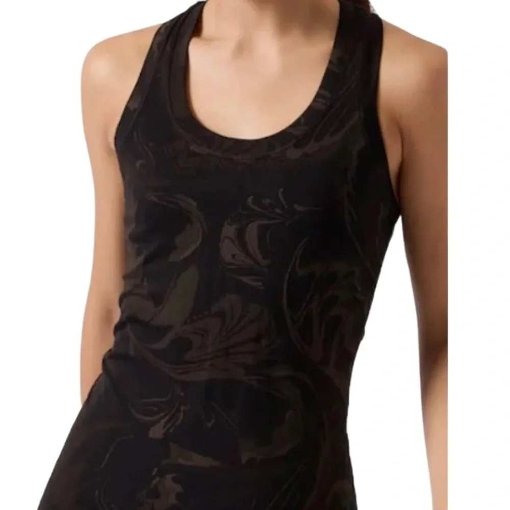 Athleta Momentum Seamless Tank Black Swirl Women Size Small